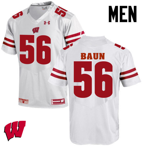 Wisconsin Badgers Men's #56 Zack Baun NCAA Under Armour Authentic White College Stitched Football Jersey PF40Y55OP